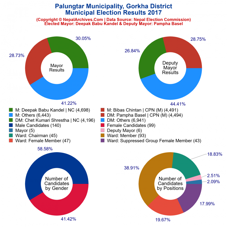 2017 local body election results piechart of Palungtar Municipality