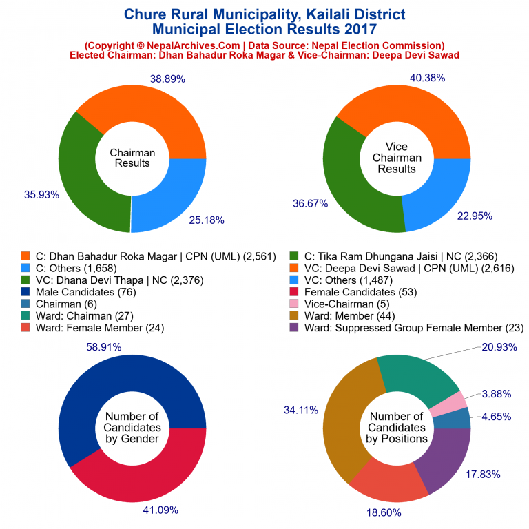 2017 local body election results piechart of Chure Rural Municipality